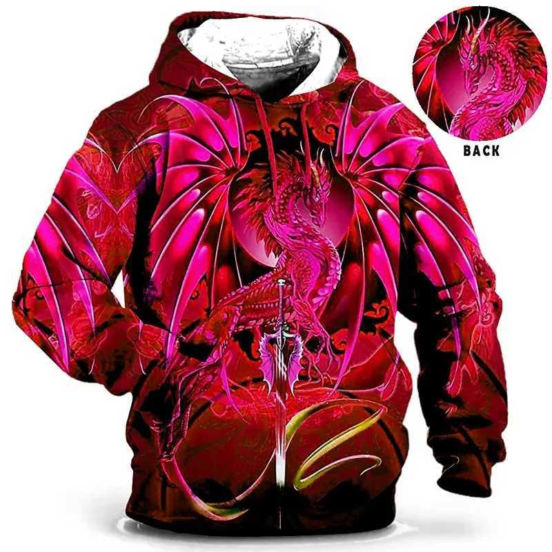 Mens Hoodie for Men Clothing 3D Printed sweatshirts outdoors Dragon Fashion Daily Autumn Long Sleeve Hoodies W241213