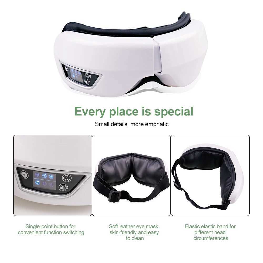 6D Intelligent Bluetooth Music Eye Massager Vibration Airbag Compression Eye Care Instrument Eye Massager W241213