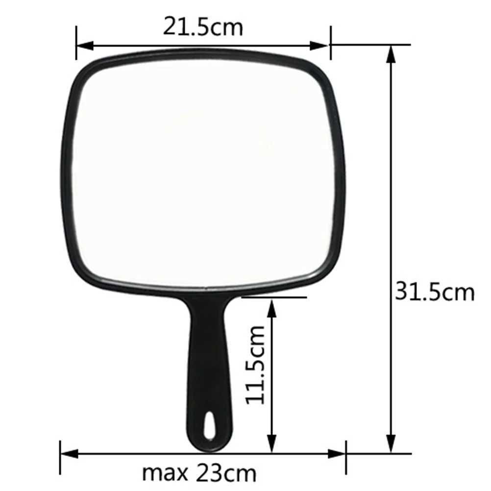 1pc Handheld Makeup Mirror Salon Barber Handheld Mirror Hairdresser Haircut Mirror With Handle Mirror 32x23cmXJ241213