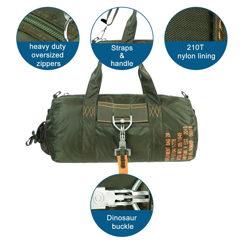 LQARMY Tactical Parachute Sport Duffle Bag 1000D Nylon Outdoor Travel Belt Bag Camping Tactical Crossbody Bag 241212