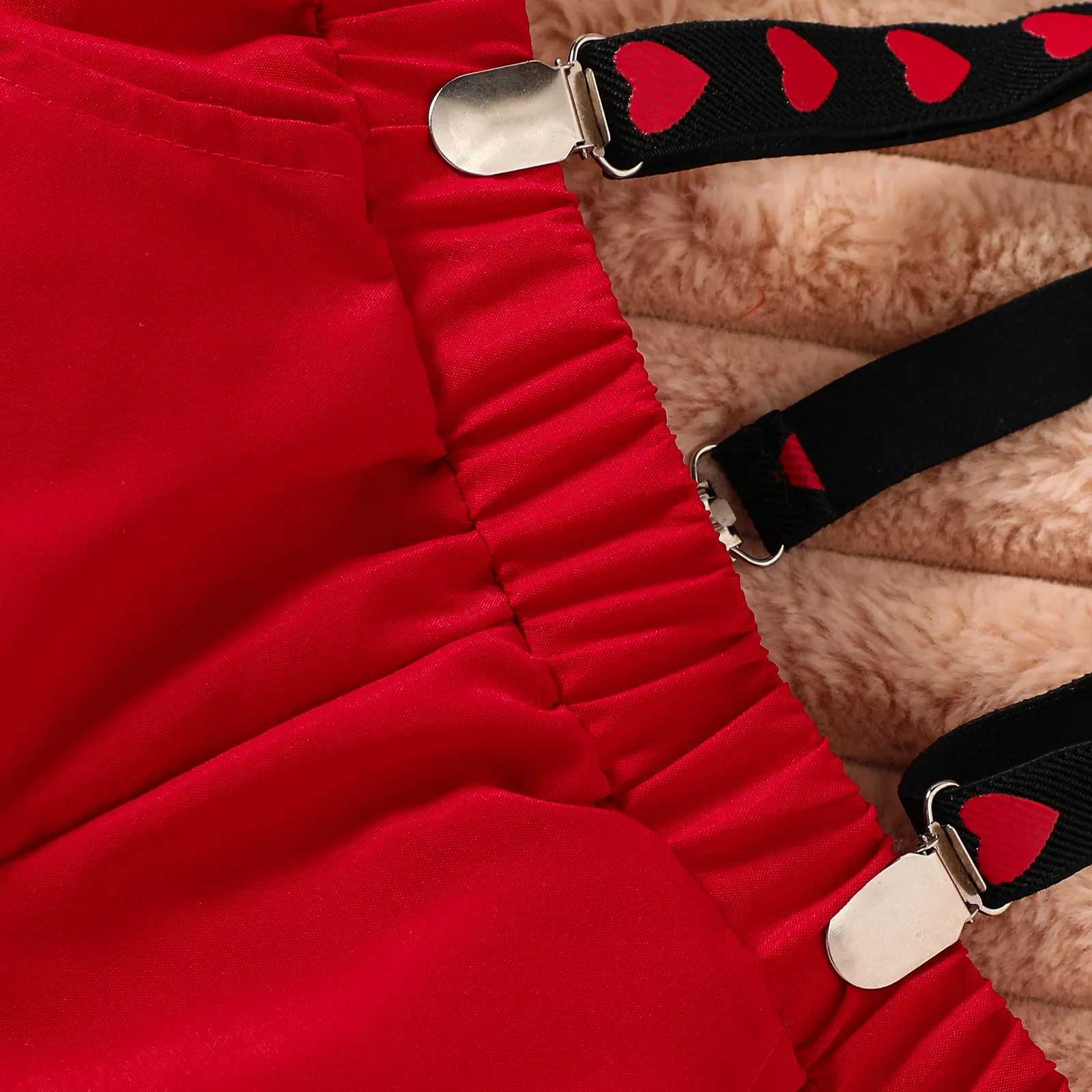 Valentines Day Boys Clothing Set Tie Collar T-shirt and Red Top 2-piece Boys Clothing Set Fashion Set W241213