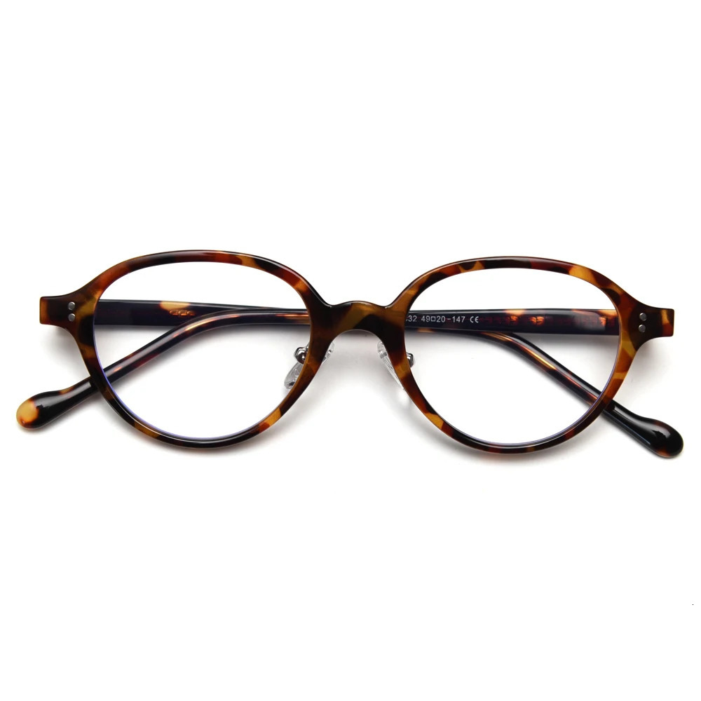 Kachawoo female oval glasses TR90 frame acetate leopard brown grey male small fashion decoration unisex clear lens 241213