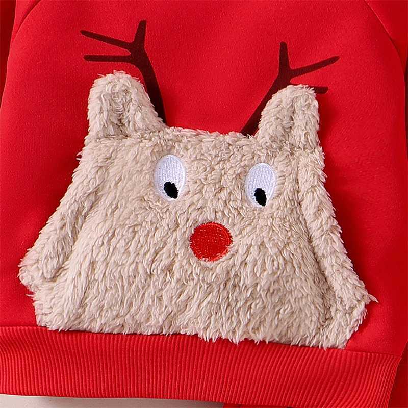 FOCUSNORM 0-4Y Baby Boy Christmas Costume Set 2-piece Cartoon Embroidered Long Sleeve Sweatshirt Pants Autumn Set W241213