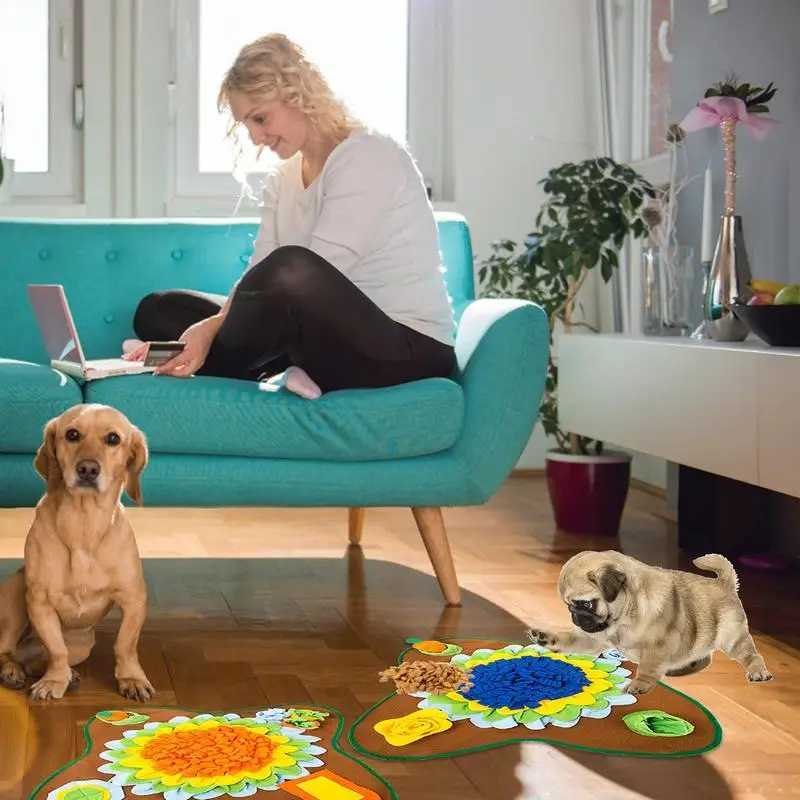 Pet dog snuff pad olfactory training olfactory pad dog puzzle toy slow feeding bowl food dispenser carpet washable dog Met X241213