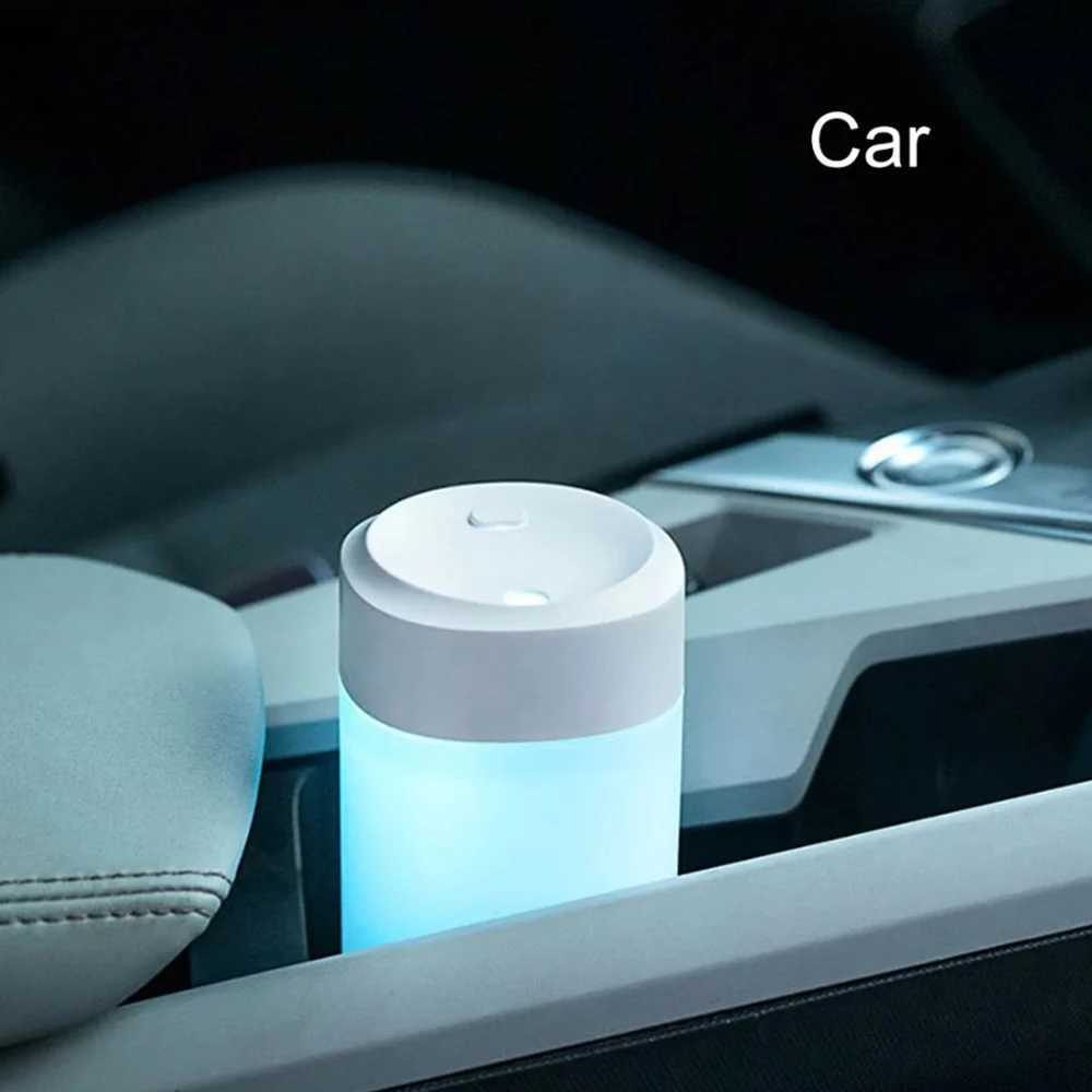 200ML Mini Humidifier USB Ultrasonic Air Humidifier LED Lamp Essential Oil Diffuser Car Purifier Aroma Anion Mist Maker PortableXJ241213