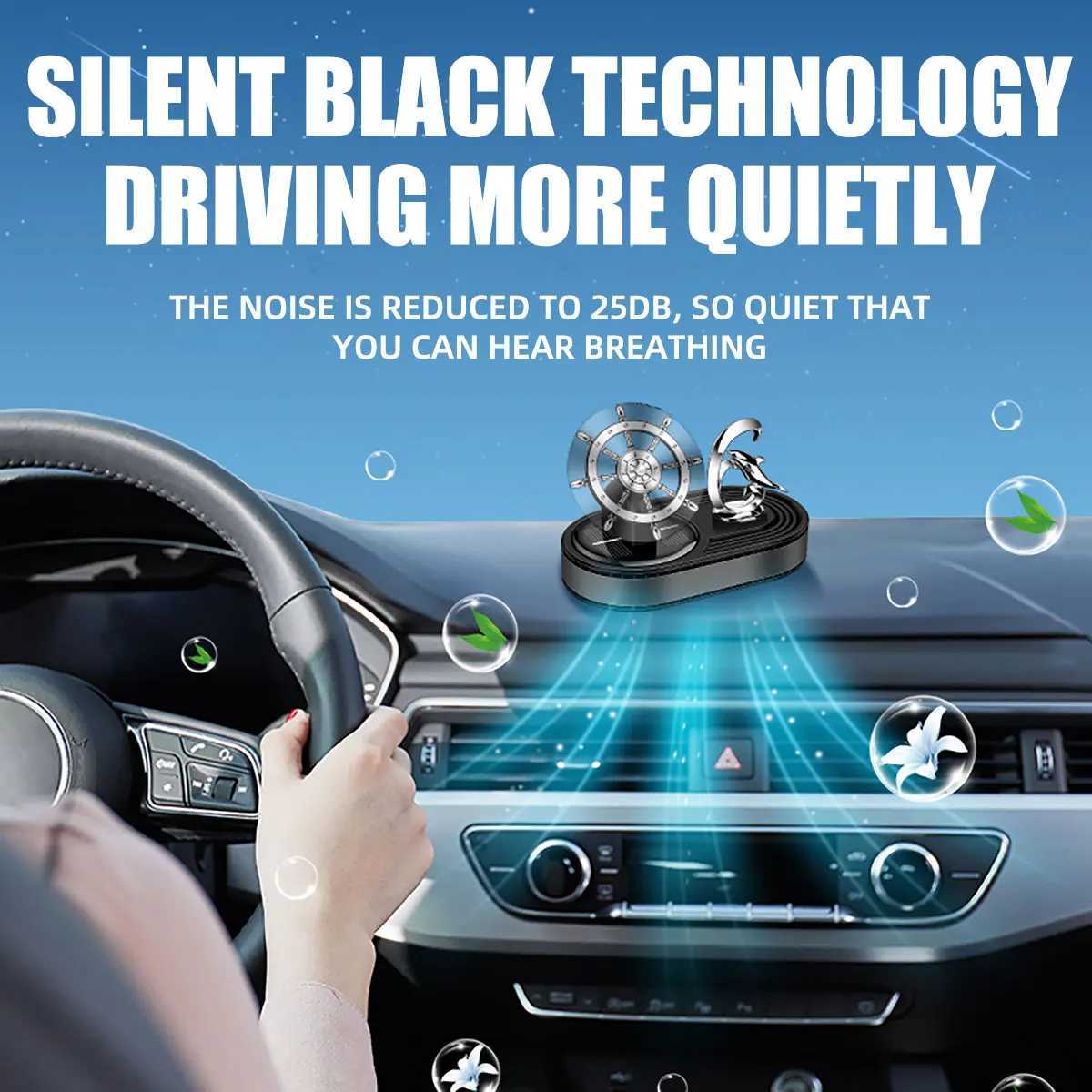 Helmsman Fan Car Fragrance Air ener Dolphin Interior Decoration Solar Rotating Car Aroma Perfume DiffuserXJ241213