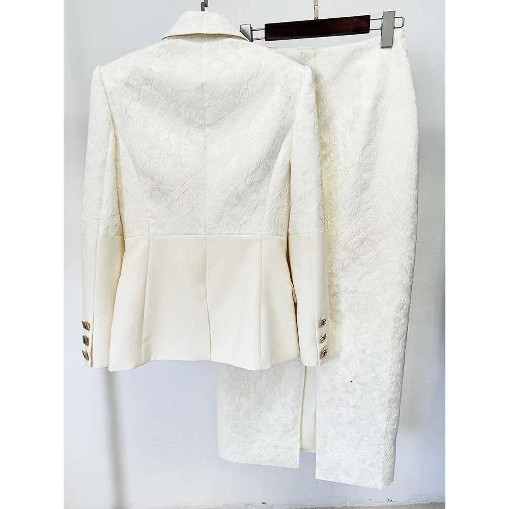 Ladies' Suit HIGH QUALITY Newest Designer Fashion Suit Women's Jacquard Patchwork Blazer Long Skirt Set 2Pcs