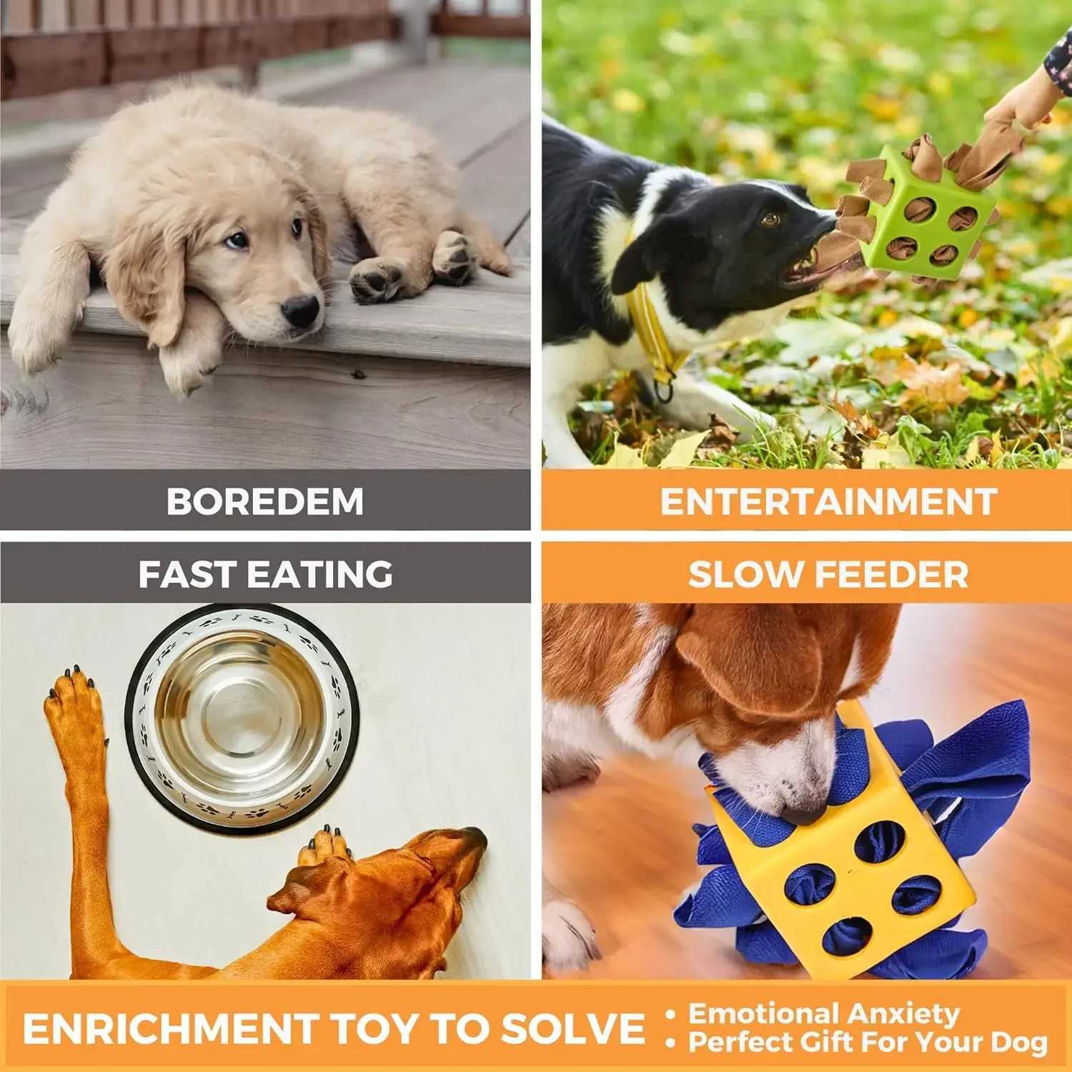 Unbreakable Dog offers a variety of puzzle toys including interactive snuff balls for dogs which encourage stimulating food foraging skills and small 