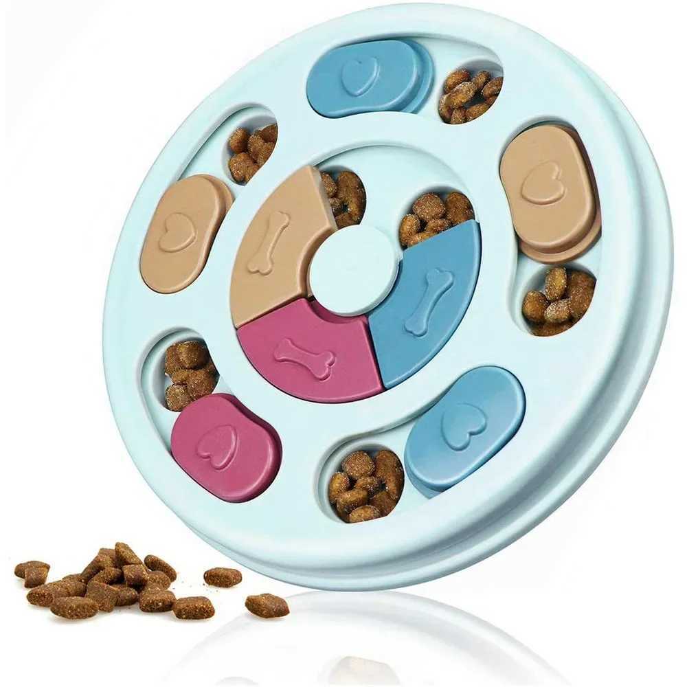 Dog puzzle toy slow feeder interaction IQ food dispenser anti slip slow food bowl cat food game X241213