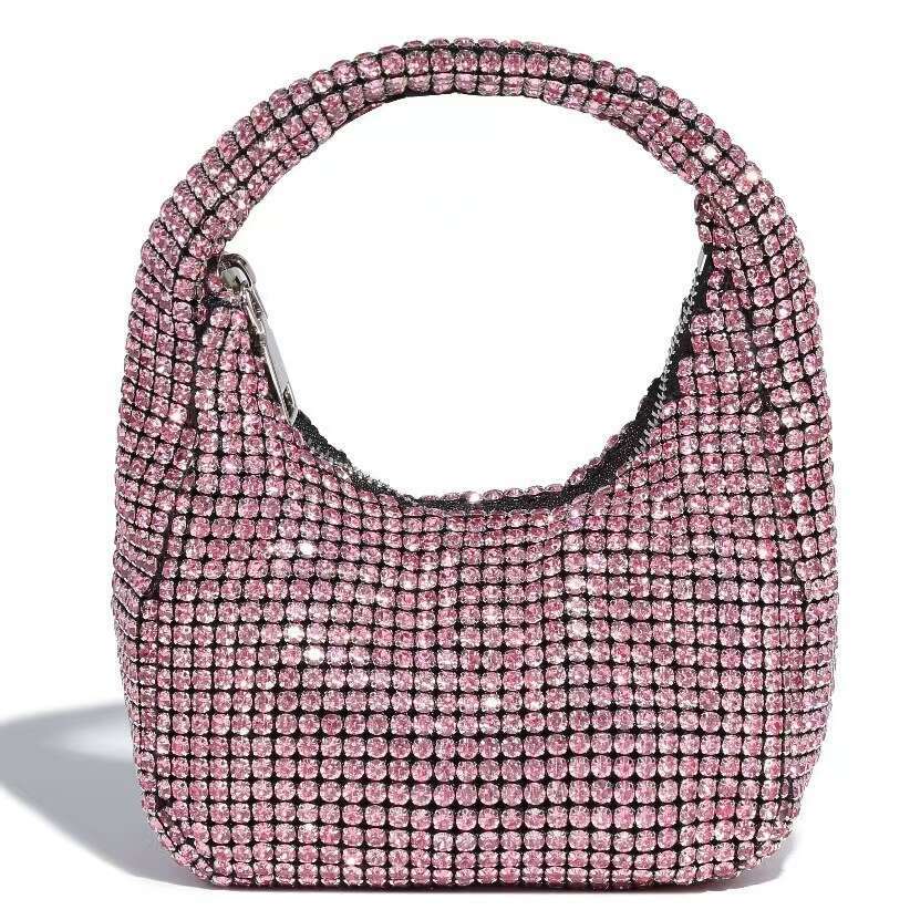 2024 New Product King Full Women's Bucket Dinner Water Diamond Chain Handheld Crossbody Bag