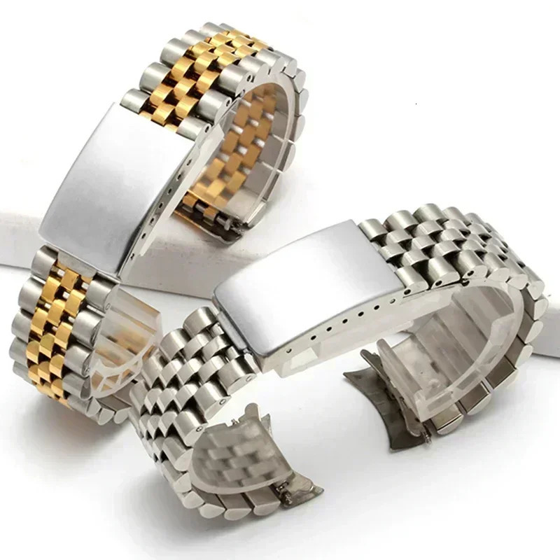 y Curved End Watch Band for Rolex DATEJUST Jubilee Stainless Steel Bracelet Accessories 18mm 19mm 20mm 21mm Metal Belt 241213 - view 6