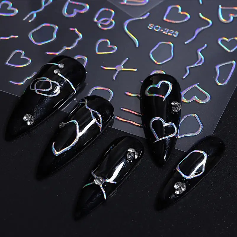 Nail Patch 3D Multi purpose Nail Tool Nail Stickers Laser Beauty Nail Decoration Colorful Nail Art Embossing 241205