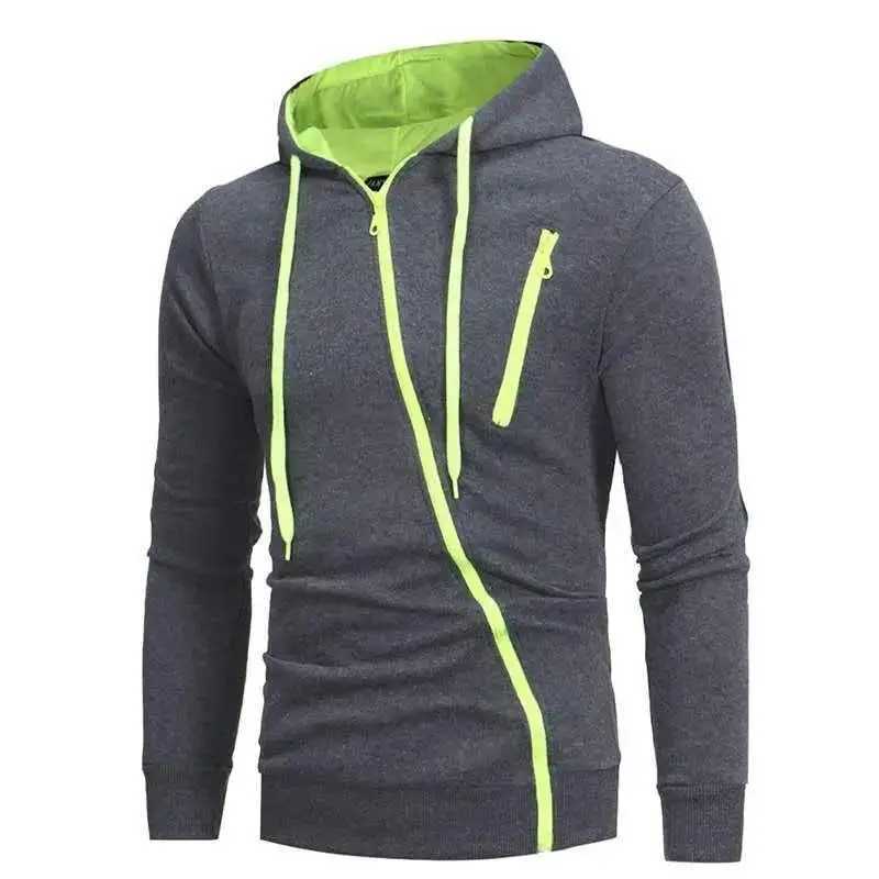 Mens hoodies jackets long sleeved sweatshirts zippered hoodies pull-out mens sweatshirts mens clothing W241213