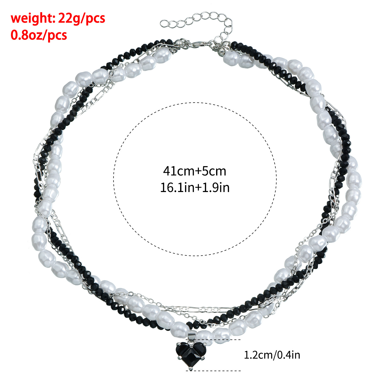 European-Style Pearl Crystal Zircon Heart Pendant Necklace for Women - Light Luxury Layered Choker Y2K Jewelry Party Birthday Wedding Gifts Valentine&