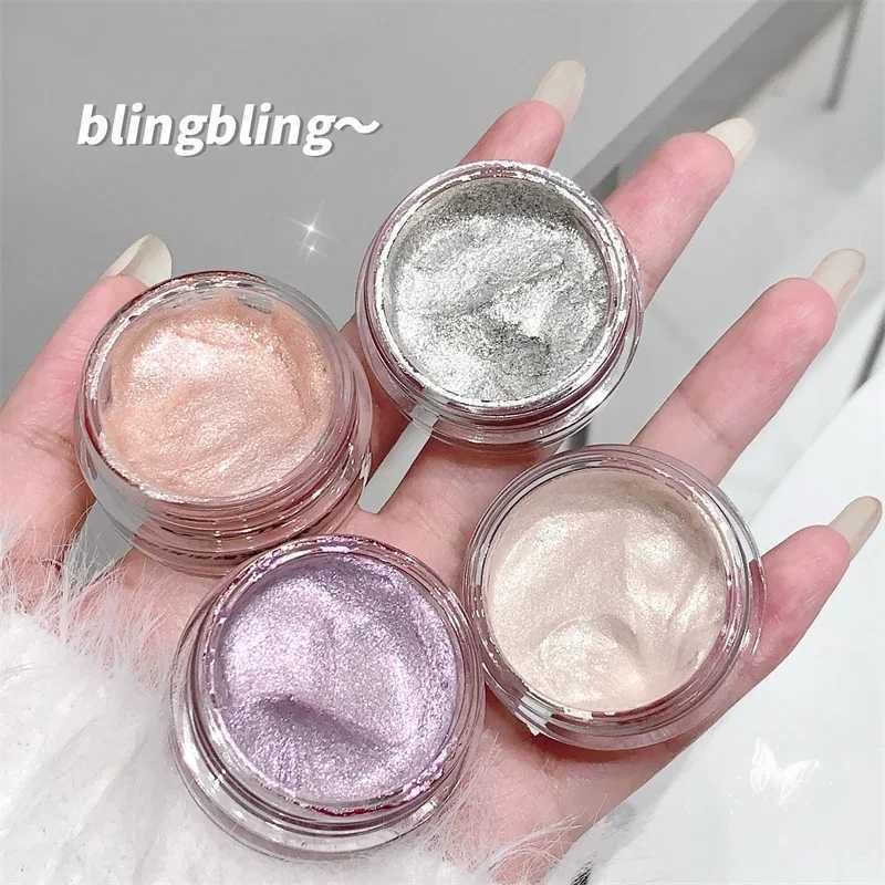Glittering jelly gel eye shadow suntanned silk fluorescent lamp waterproof pearl shimmer fast drying and flashing eye shadow W241213