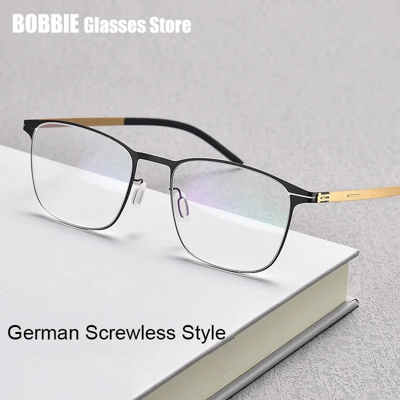 Eyewear Germany Screwless Ultra Light Square Glasses Frame Men Women Eyeglasses ner Business Style Fashion 241213