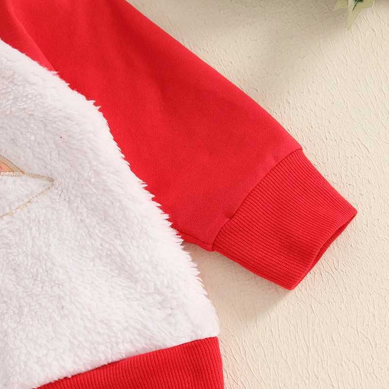 Christmas Set for Preschool Boys and Girls Santa Claus Embroidered Long Sleeve Hoodie Elastic Waist Pants W241213