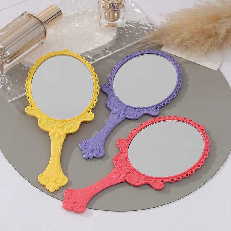 Vintage Carved Handheld Vanity Mirror Makeup Mirror SPA Salon Makeup Vanity Hand Mirror Handle Cosmetic Compact Mirror For WomenXJ241213