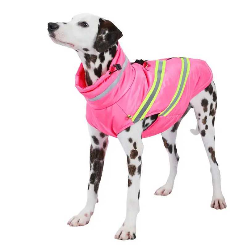 Winter Warm Dog Jacket for Small Large Dogs Reflective Windproof Waterproof Vest Coat Golden Labrador French Bldog Clothes Y241212