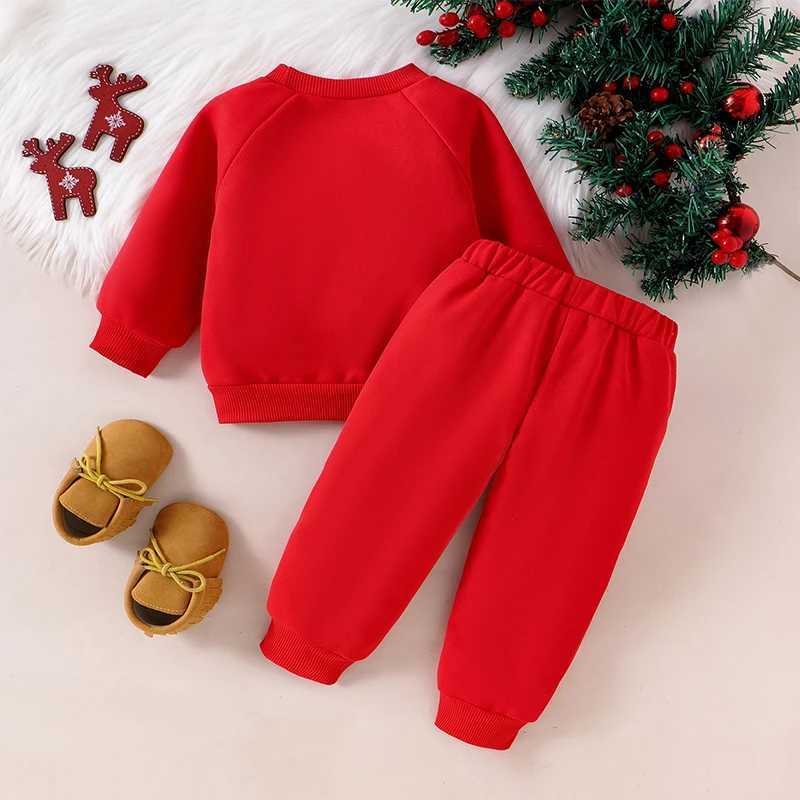 FOCUSNORM 0-4Y Baby Boy Christmas Costume Set 2-piece Cartoon Embroidered Long Sleeve Sweatshirt Pants Autumn Set W241213