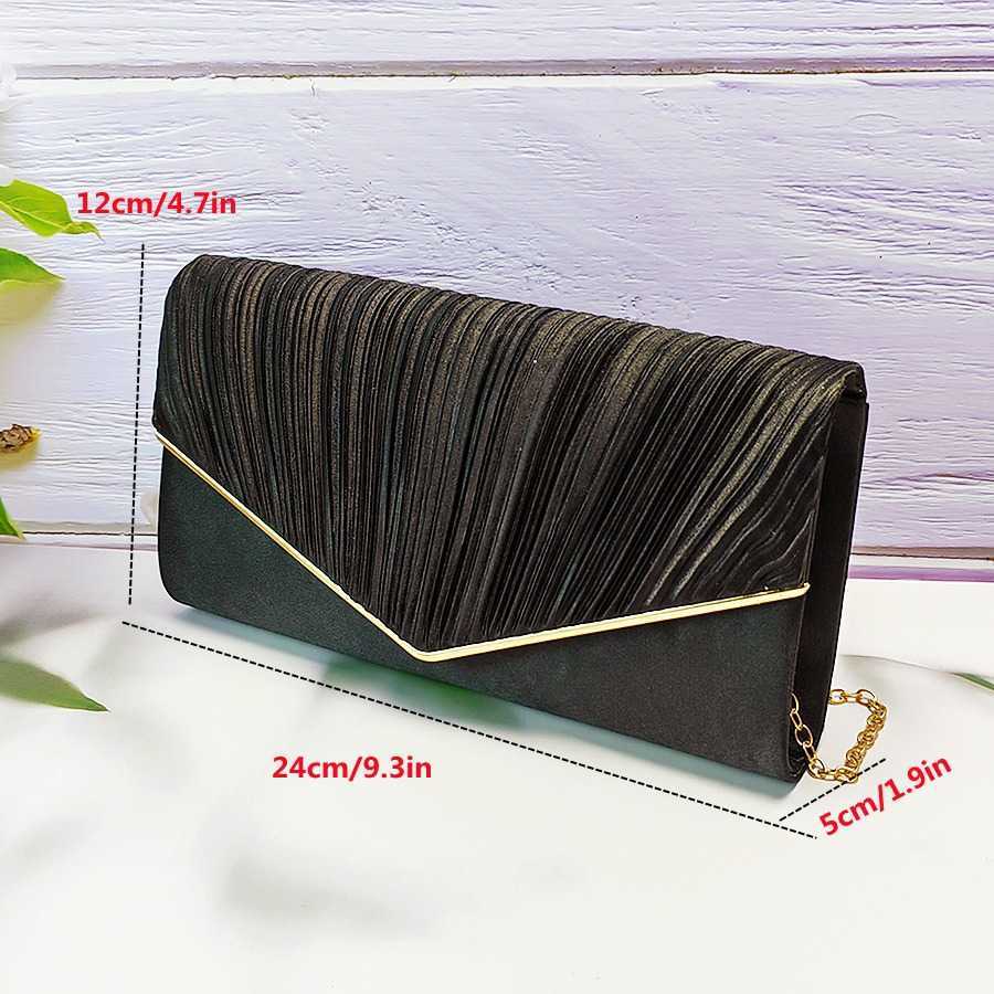 Clutch Bag Fashionable Milan Fabric Folding Hand-held Bag Portable Chain Banquet Bag Large Capacity Women Tote Bag Multi-color Versatile 240920