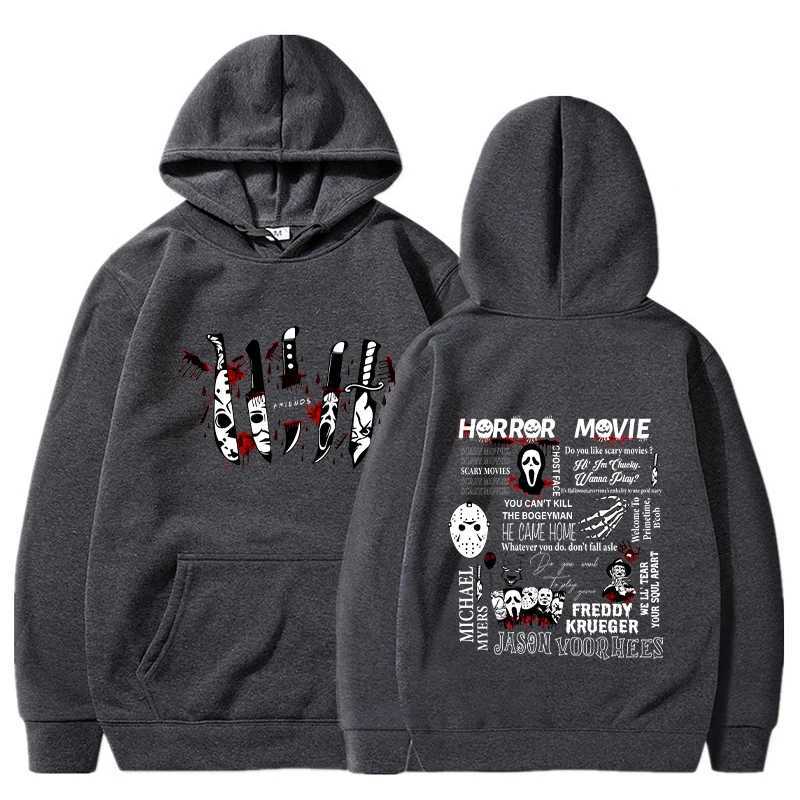 Friends Knife Horror Movie Halloween Hoodies Men Fashion Long Sleeve Sweatshirts Women Cool Casual Harajuku Streetwear Pullovers W241213