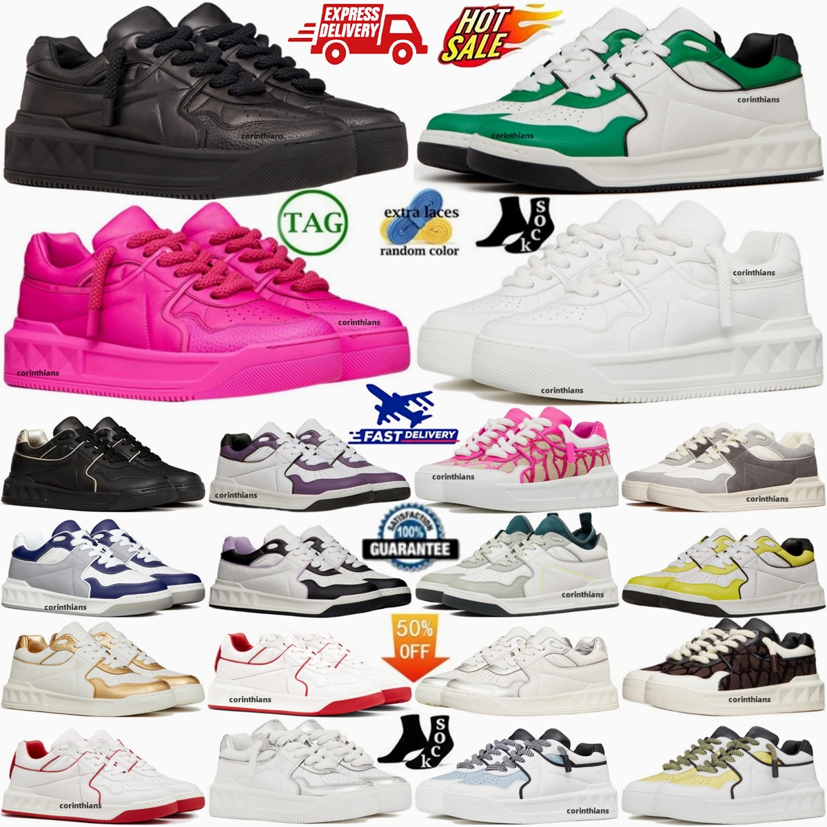 One Stud Low Sneaker Top XL shoes sneakers trainers White Black Grey purple Marine Bright Green Red Platinum Brown Blue Nappa Leather pink grey w