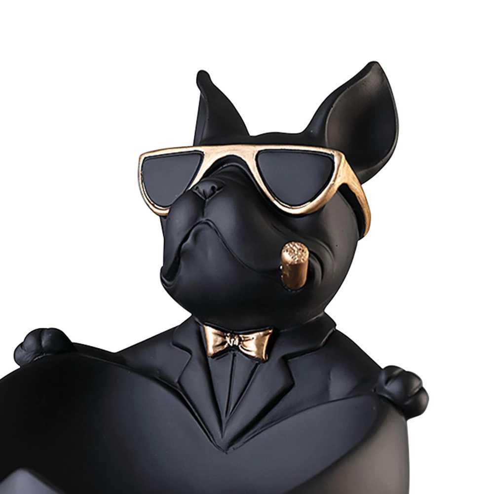 French Bulldog Sculpture Dog Statue with Tray Keyholder Storage Gift Decorative Decoration Decoration Y241212
