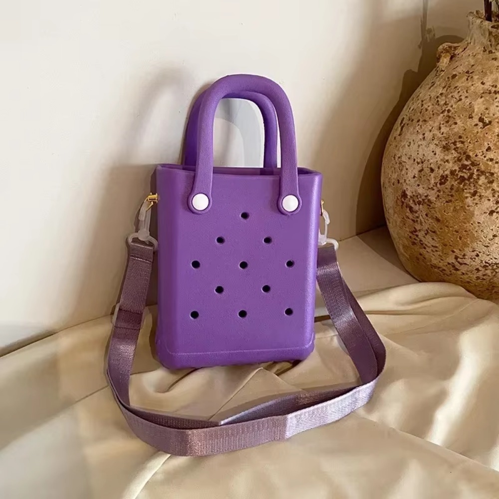 Boggs Bag Waterproond Washable EVA Beach Basket Travel Camping Small Handbag Shoulder Bags For Woman Ladies