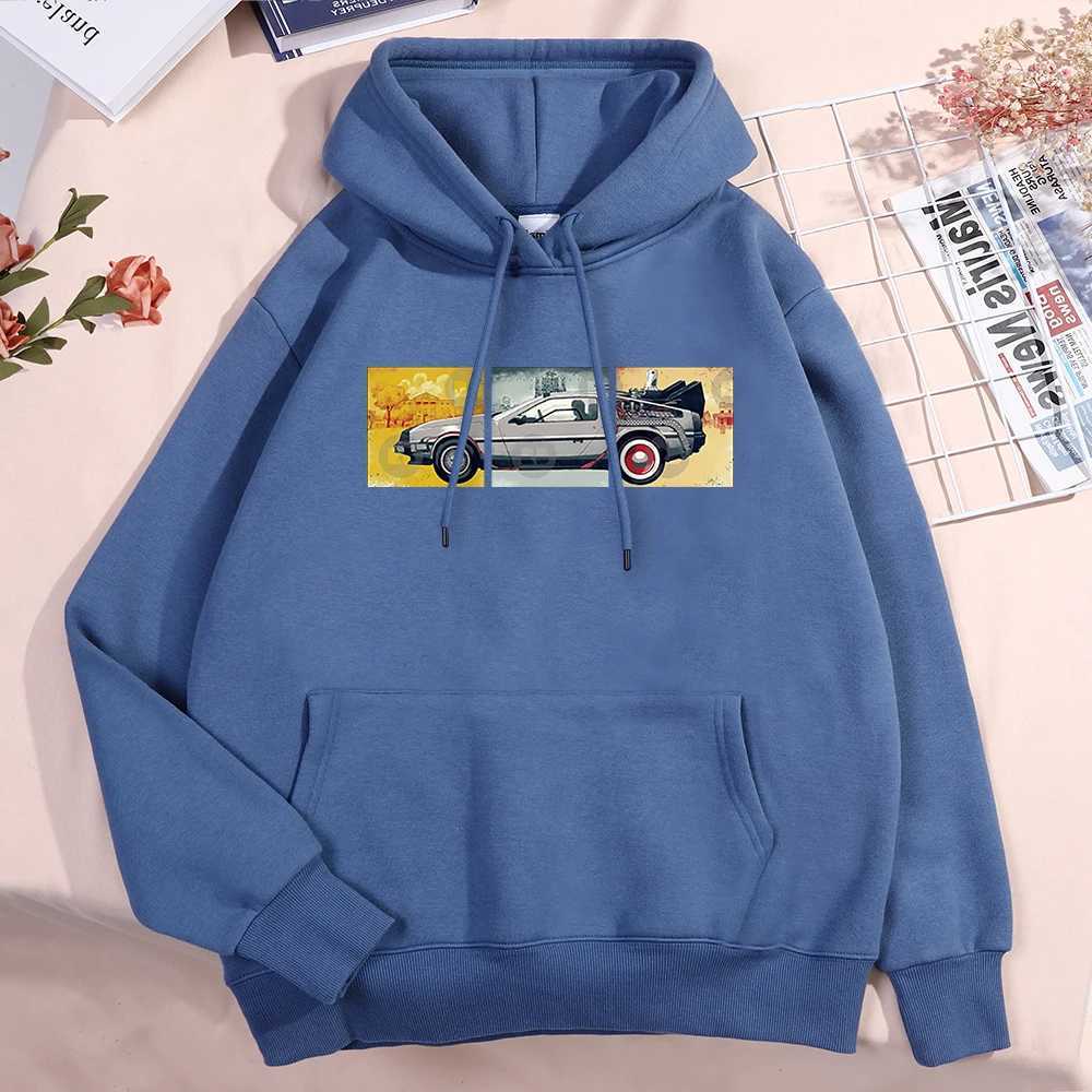 Back To The Future Movie Car Men Women Streetwear Creativity Crewneck Hoody Autumn Pullover Hoodies Funny Loose Fleece Clothes W241213