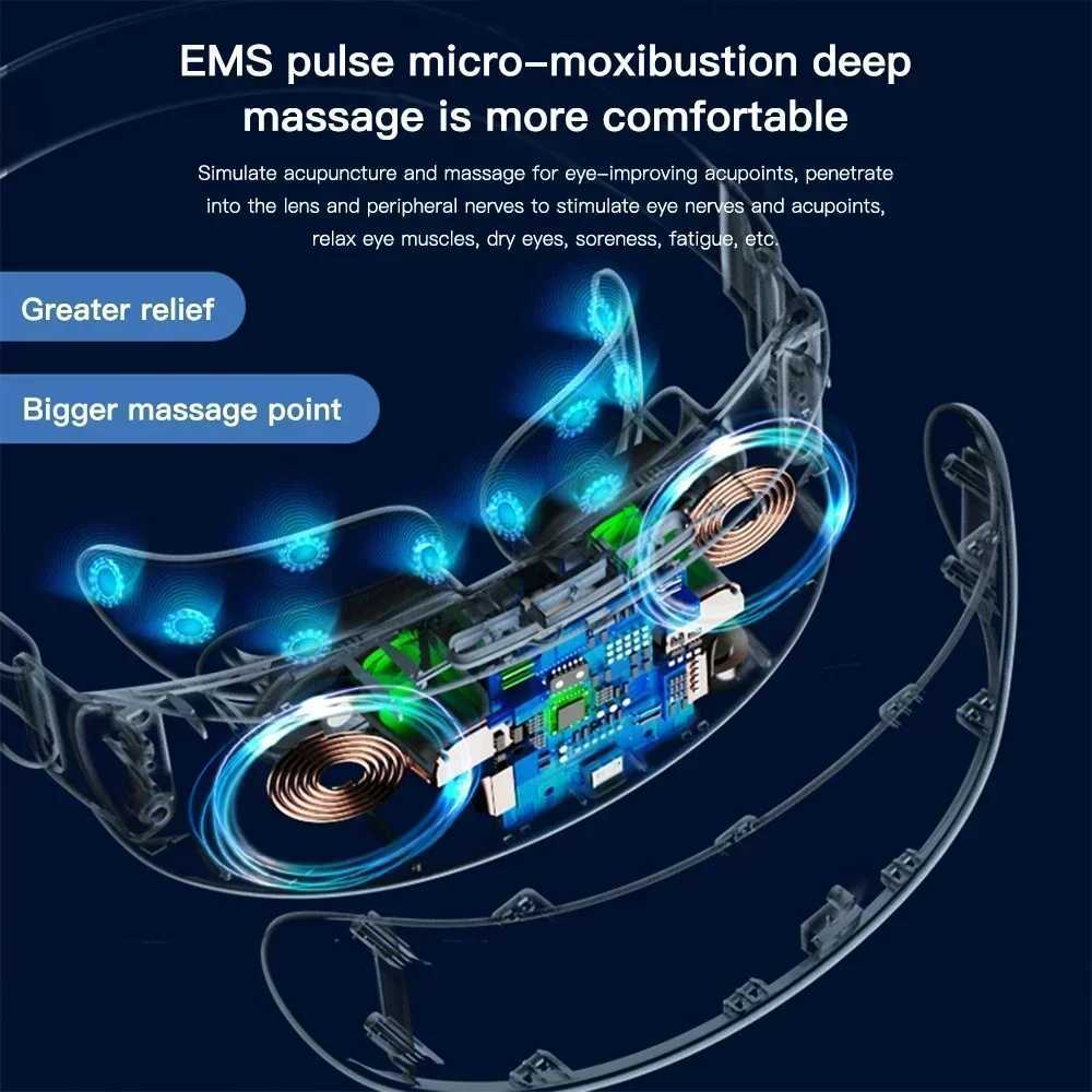 Intelligent visual recovery training equipment EMS eye massage eye care relaxation fatigue travel rest childrens muscle tension recovery glasses W2412