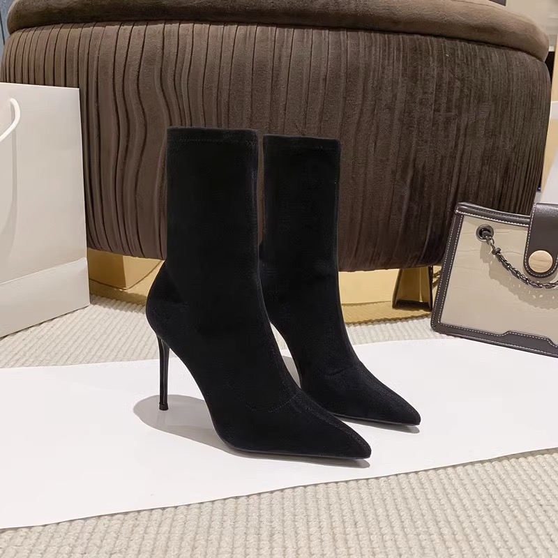 Winter Boots Lady Boots-Women Pointe Shoes Pointy White Ankle High Heel Autumn Leather Rubber Pointed Toe Sewing Lace-Up S 231219