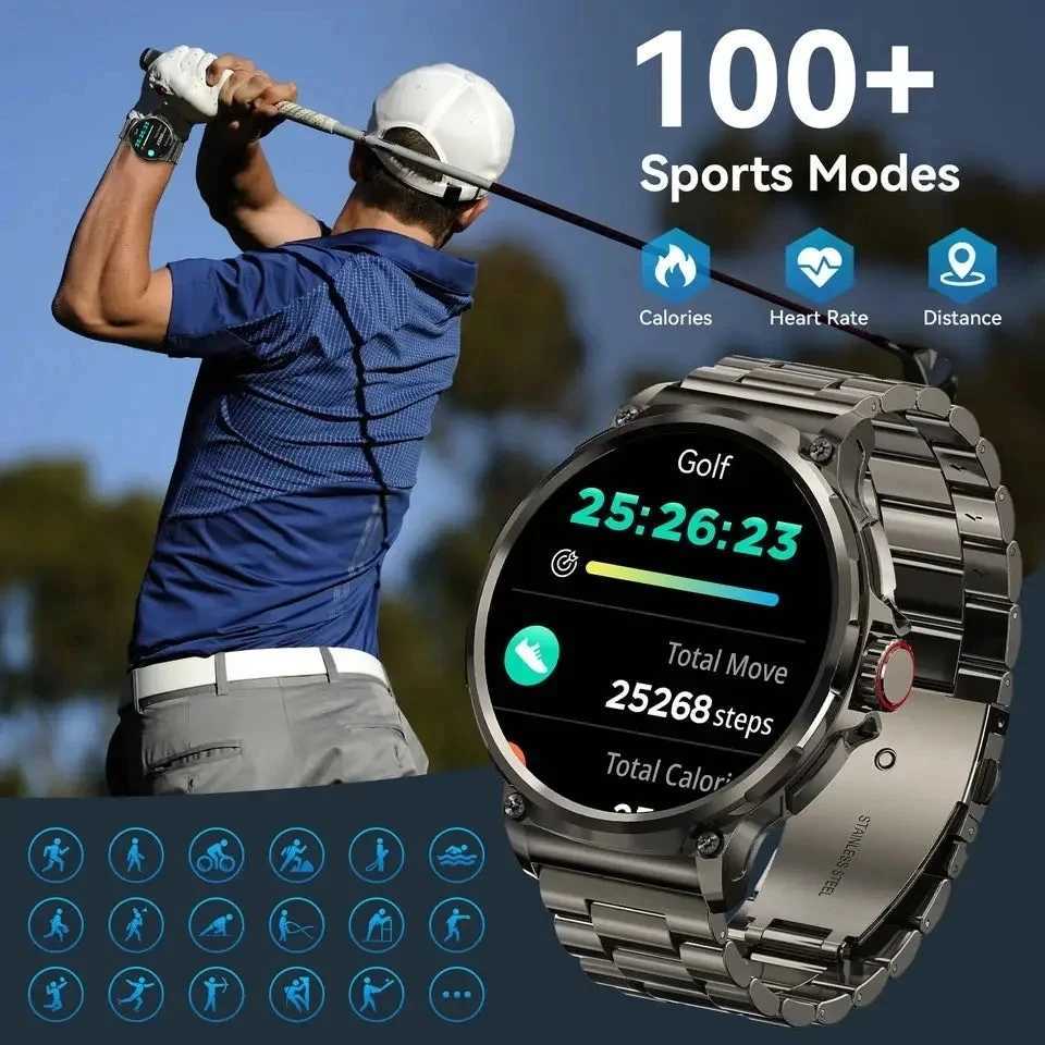 For Men Smart Watch 1.85-Inch HD Screen 710mAh Large Battery Sport Health Monitor BT Call Smartwatch New For Android IOS T241213