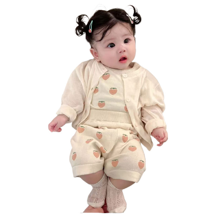Newborn Short-Sleeved Thin Cardigan and Childhood Summer Shorts - Spring & Summer Wear 80