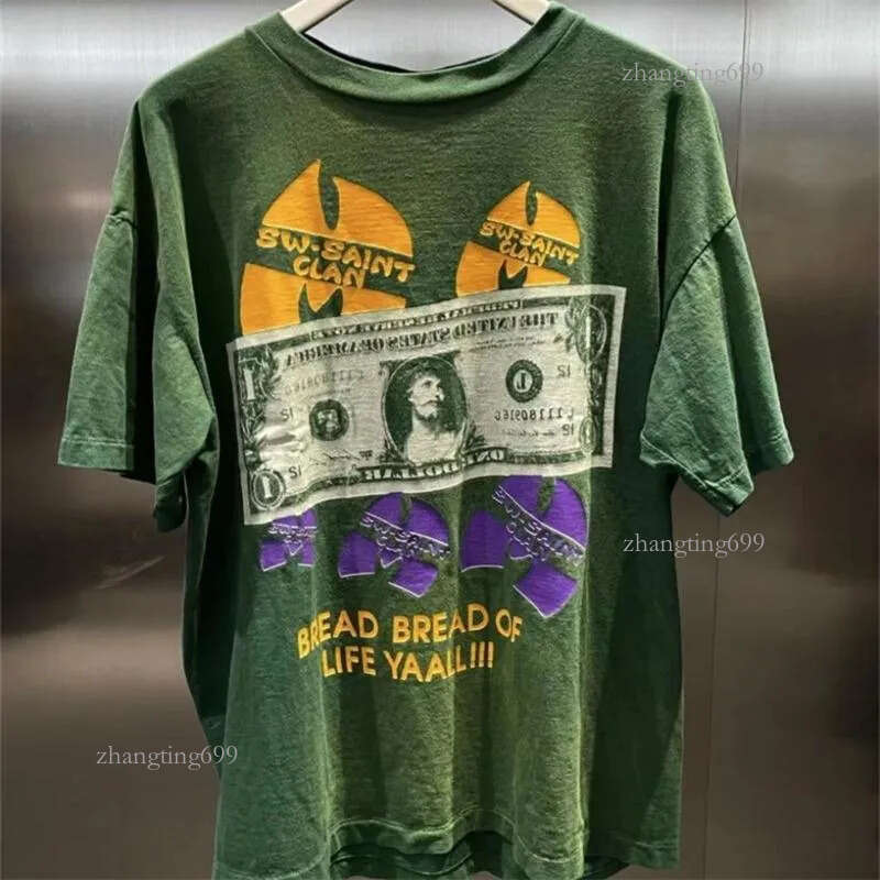 Summer Print T-Shirts Tee For Men Women Casual Loose Short Sleeved Tshirts Green