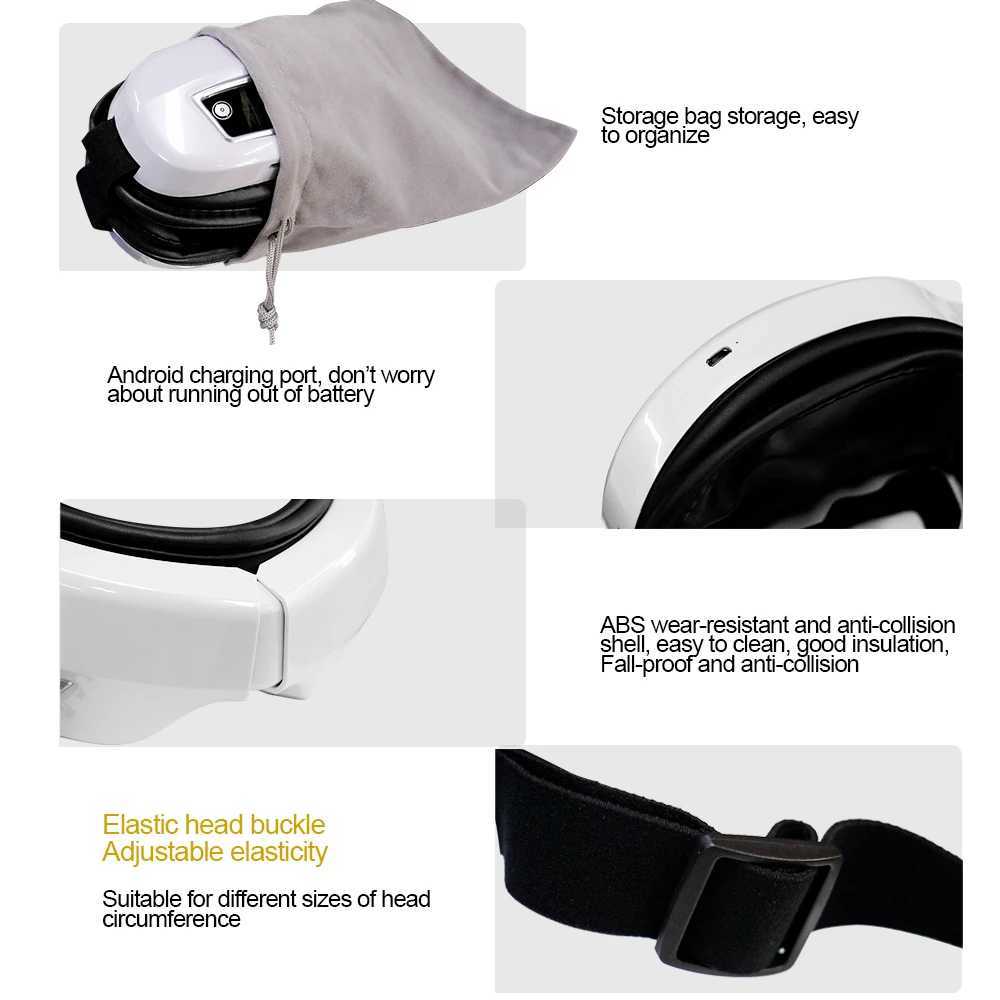 Electric eye massager 6D intelligent airbag vibration Bluetooth hot compression massage relaxation fatigue relief eye care instrument W241213
