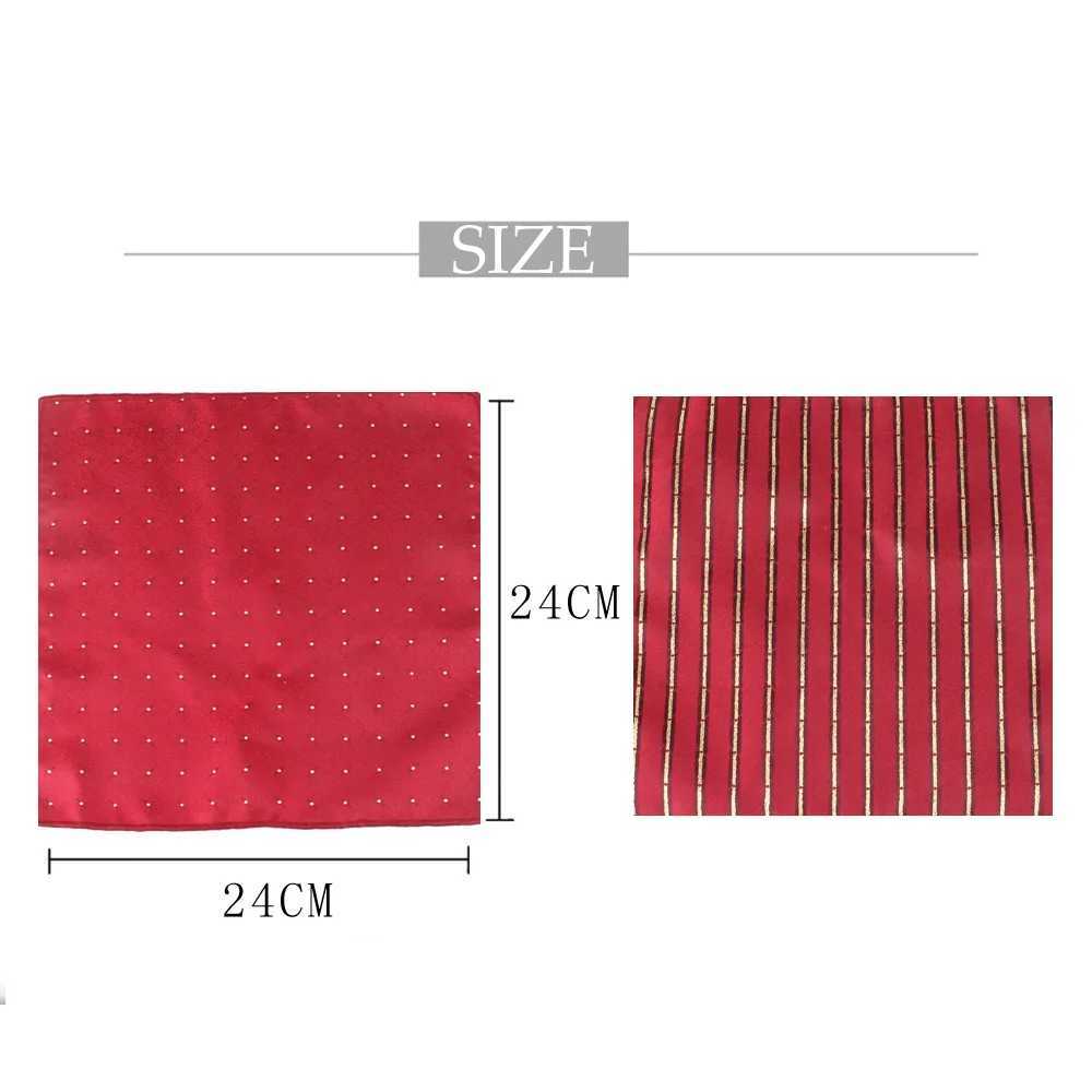 New Red Pocket Square Mens Jacquard Box Towel Wedding Hanji Gentlemen Hanji Mens Handheld Chief Groom Pocket Towel W241213