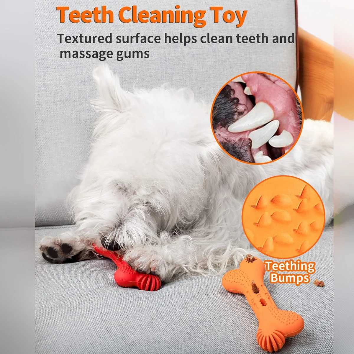 SCGK puppy toys chew toys interactive therapy distribution puzzle toys puppy hard rubber teeth puppy bones X241213