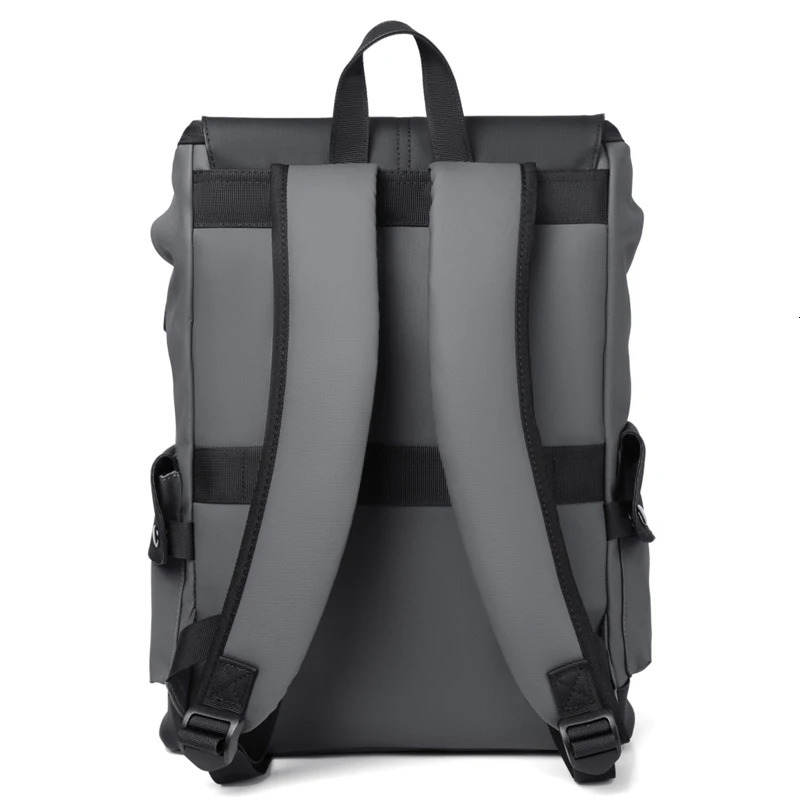 High quality PU leather waterproof mens laptop backpack large computer backpack business city mens backpack USB charging 241210