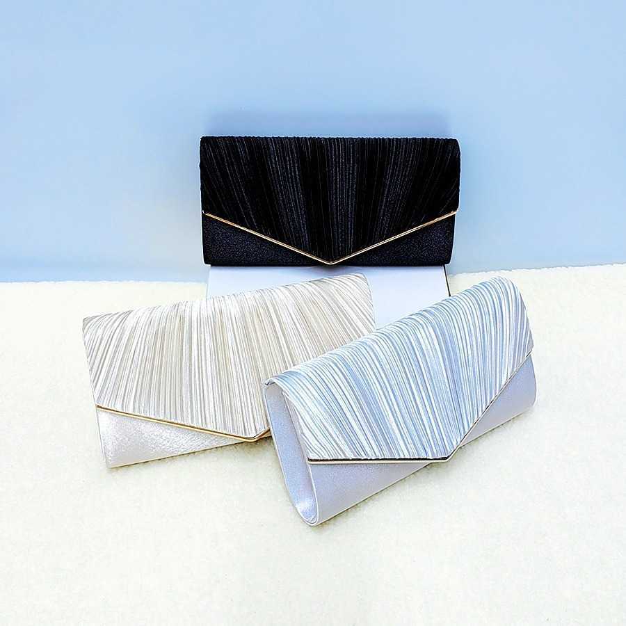 Clutch Bag Fashionable Milan Fabric Folding Hand-held Bag Portable Chain Banquet Bag Large Capacity Women Tote Bag Multi-color Versatile 240920