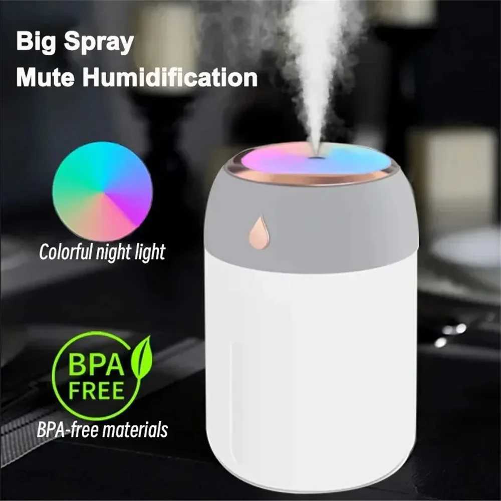 Mini USB Portable Air Humidifier Aroma Diffuser LED Cool Light Mist for Room Home Car Plant Purifier 330ml XJ241213