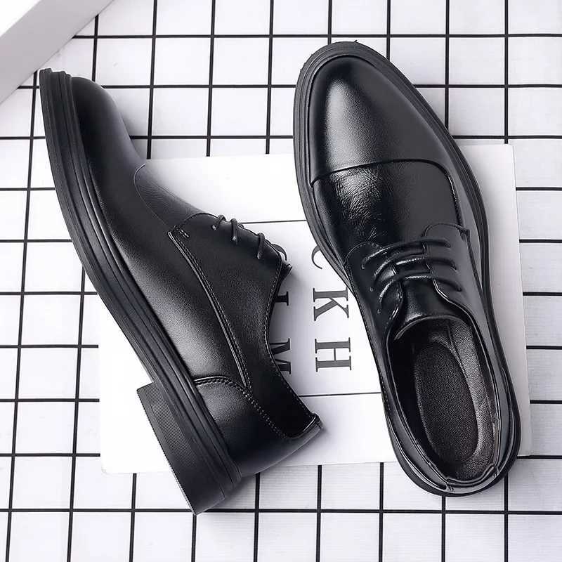 Top quality Brand High Quality New Style Free Delivery Designer Black Leather Men Wed Dress Shoe Lace Up Casual Business Oxfords Point Toe Office Form