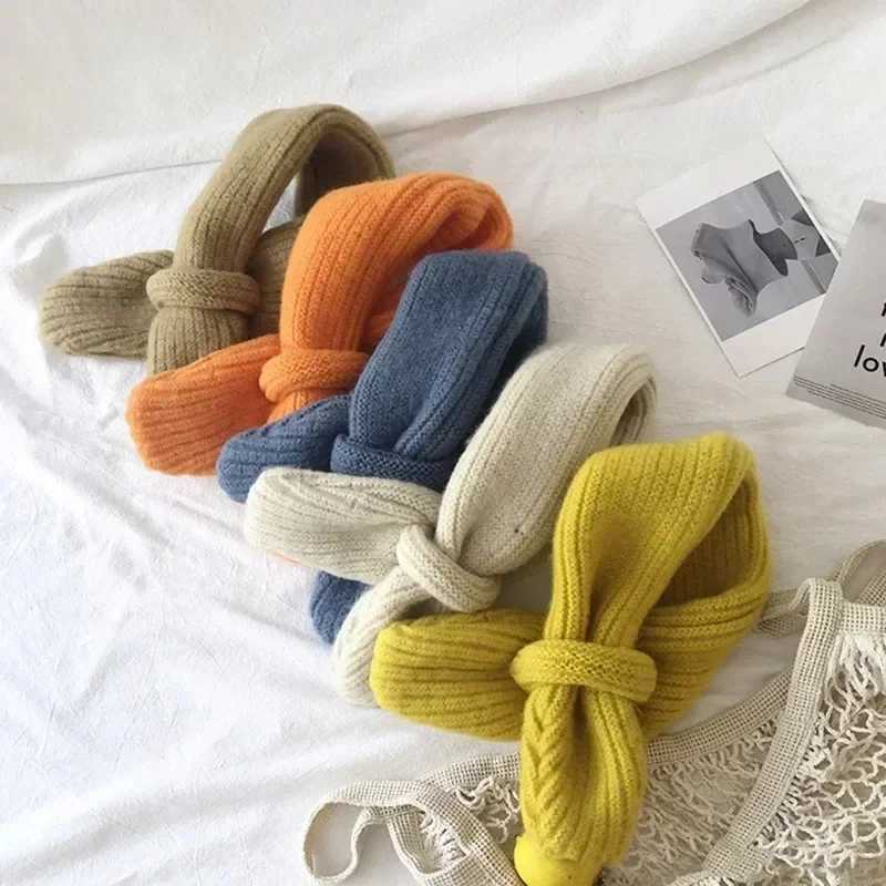 Scarves Wraps New Brand Scarf for Children Baby Warm Scarves Girls Winter Scarf for Kids Wool Collar Baby Scarves H241213