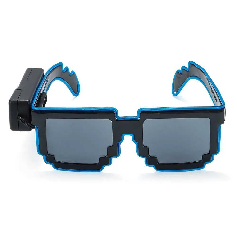 Sunglasses Novel Mosaic LED Light-up Glasses Wireless Glow in the Dark for Rave Party Funny Neon Rave Christmas Party Shades for Adult Kids H241213