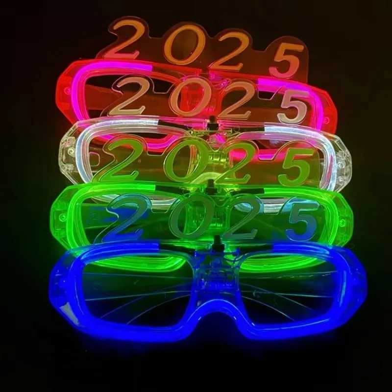 Sunglasses 10-50pcs LED 2025 Glasses Glow Party Supplies Light Up Sunglass for Kids Adult Birthday Neon Wedding Thanksgivings Xmas New Year H241213ORJ