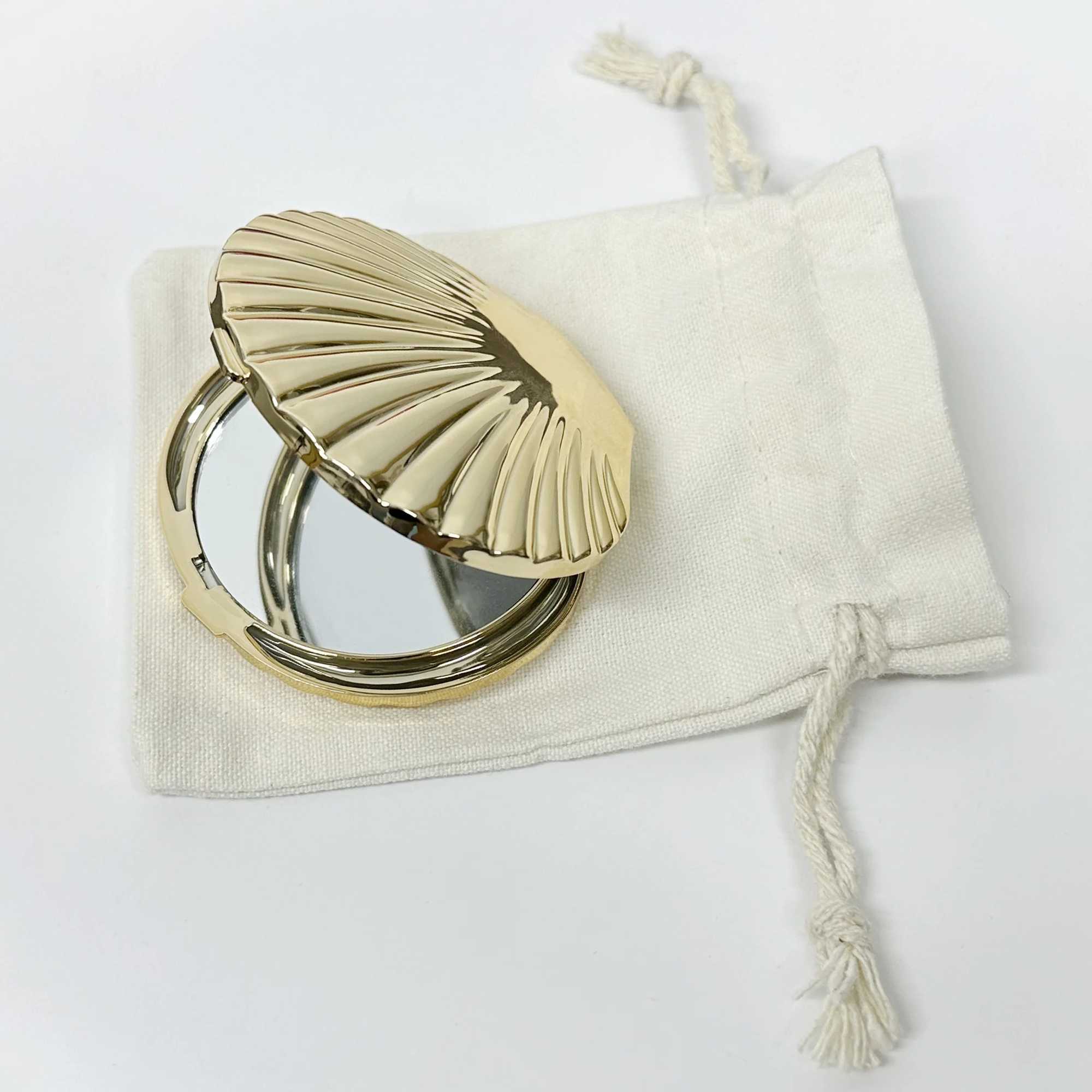 Shell Shape Folding Makeup Mirror Cute Double Sided Shell Pocket MirrorXJ241213