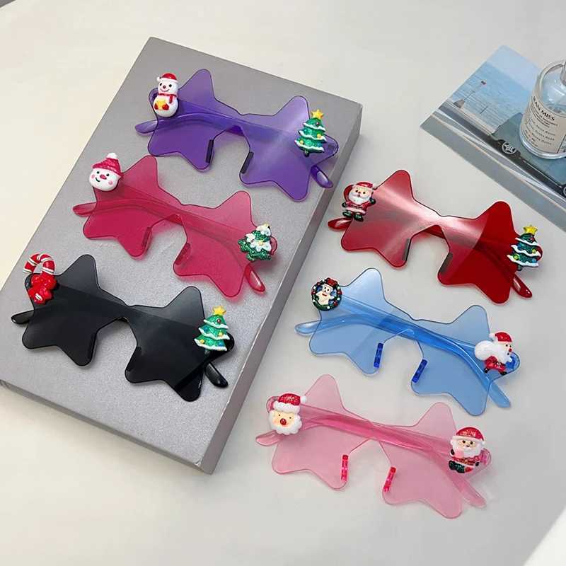 Sunglasses KAMMPT Fashion Candy Color Rimless Shades Women Ins Brand Festival Party Sunglasses New Trendy Star Christmas Decor Sun Glasses H241213