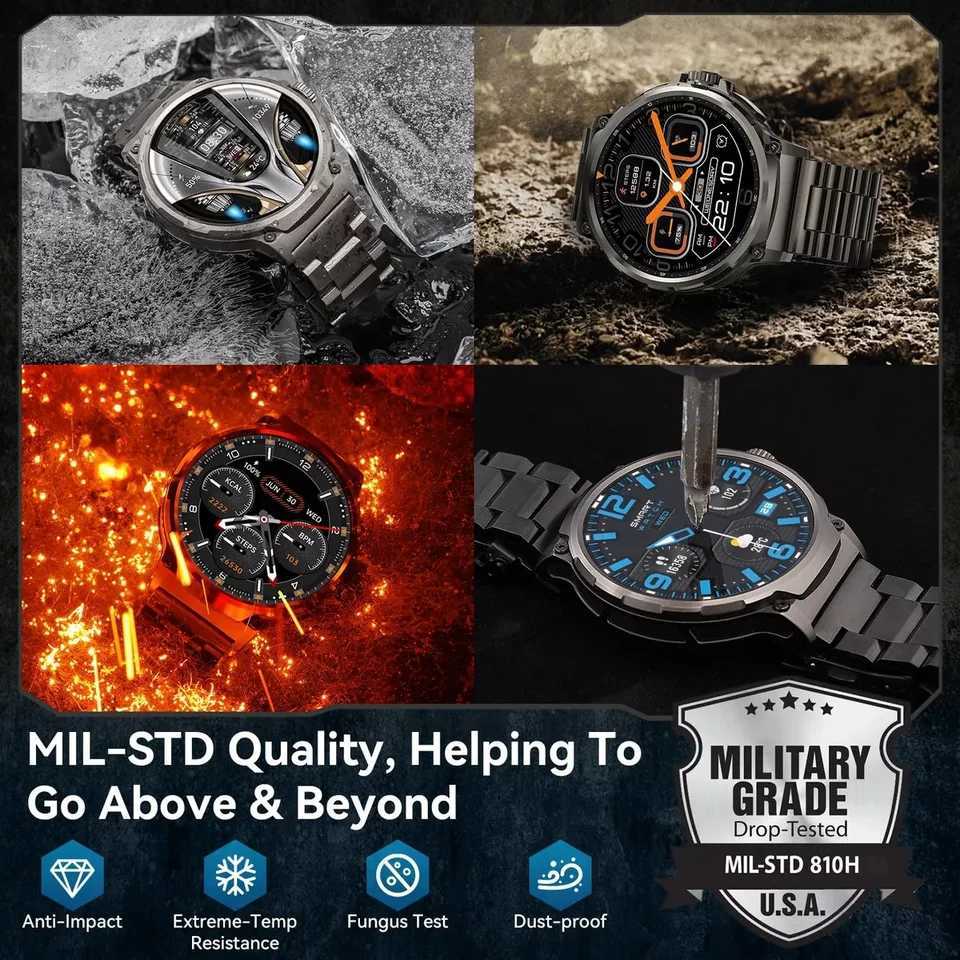For Men Smart Watch 1.85-Inch HD Screen 710mAh Large Battery Sport Health Monitor BT Call Smartwatch New For Android IOS T241213