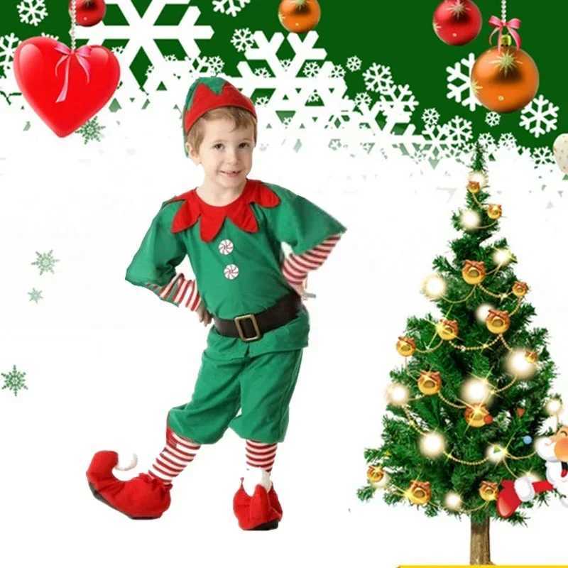 Christmas costumes cute elf costumes for children role-playing for parents and children green Christmas costumes for girls princess costumes W241213