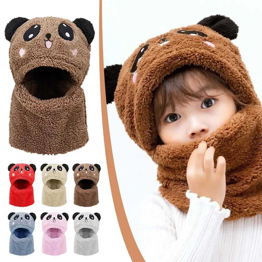Fashionable Autumn and Winter Cute Childrens Scarf Hat Two Piece Set Double Layer Wool Warm Boys and Girls HatXJ241213